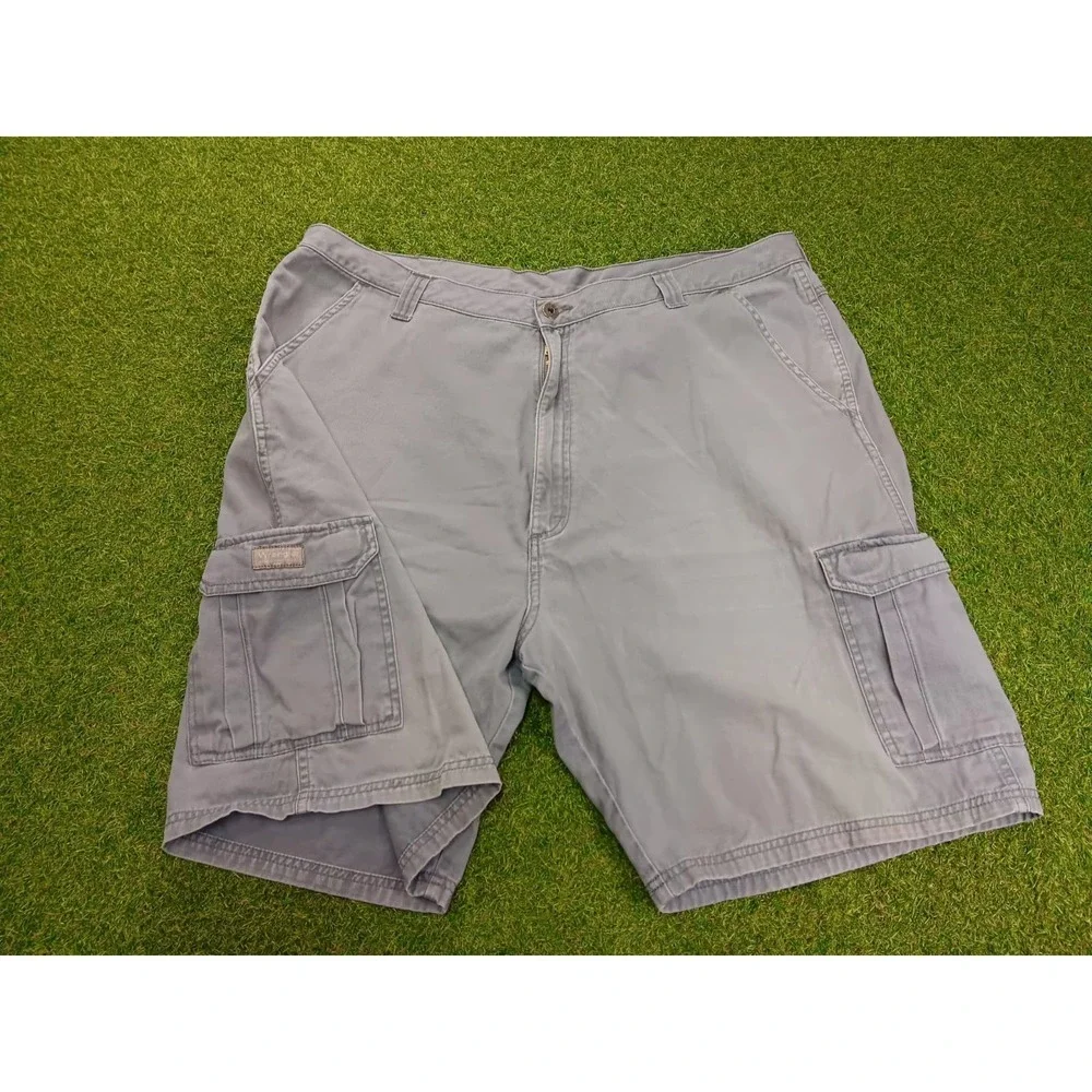 Wrangler Cargo Shorts Mens 42 Gray Cotton Relaxed Fit Utility Outdoor
